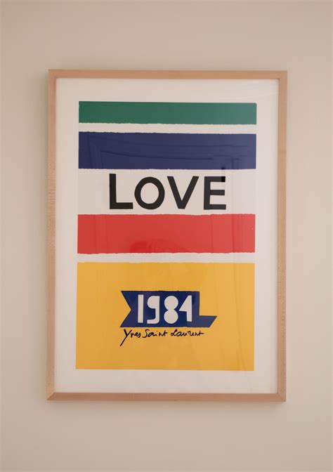 love 1984 ysl|Yves Saint Laurent Love Poster, 1984 .